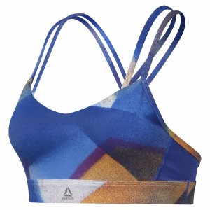 Reebok Yoga Hero Strappy Padded Bh Damen - Blau - DE 072-YQH